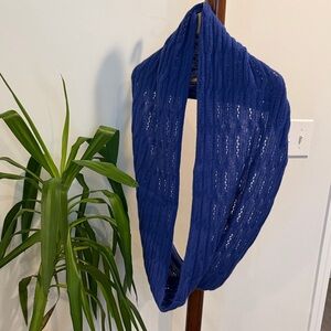 Celeste Royal Wool & Cashmere Blue Knit Scarf
